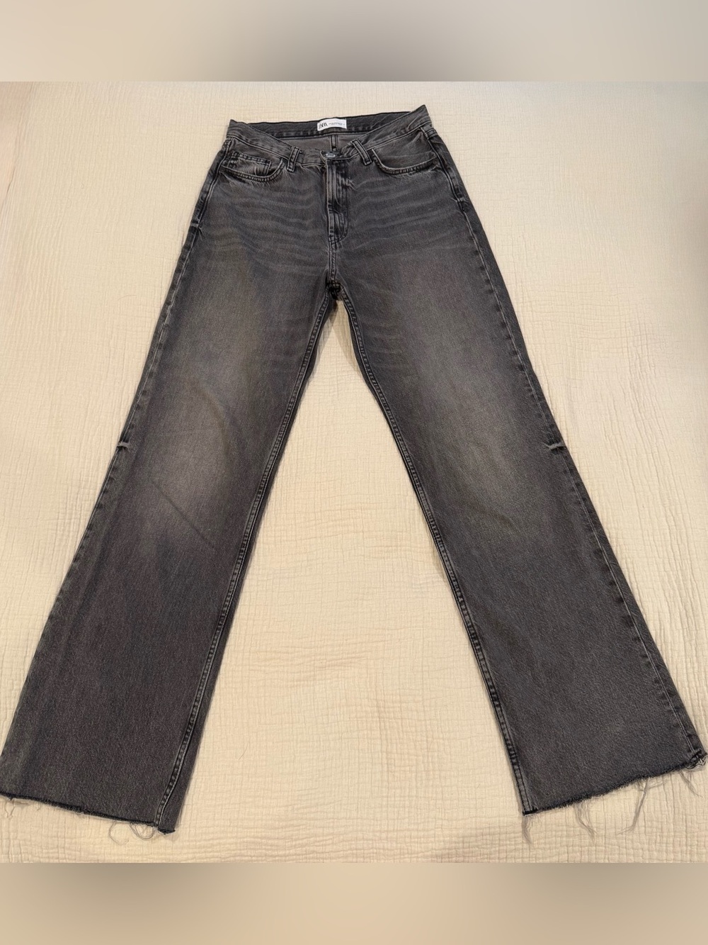 Zara Women’s Black-Grey Washed Denim Jeans
